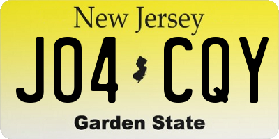 NJ license plate J04CQY