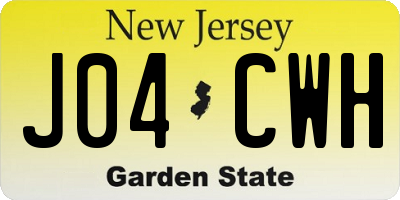 NJ license plate J04CWH