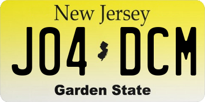 NJ license plate J04DCM