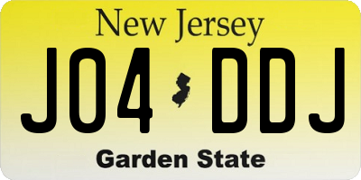 NJ license plate J04DDJ