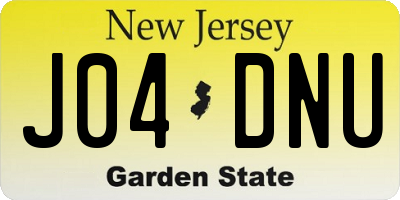 NJ license plate J04DNU