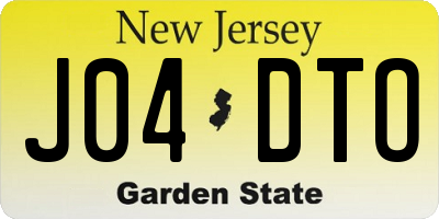 NJ license plate J04DTO