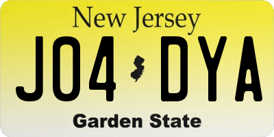 NJ license plate J04DYA