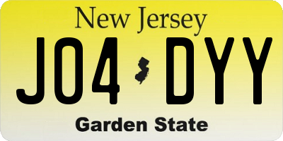 NJ license plate J04DYY