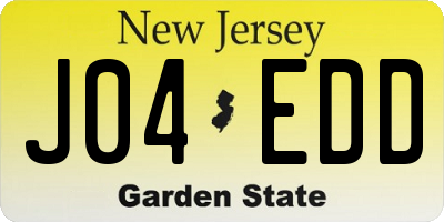 NJ license plate J04EDD