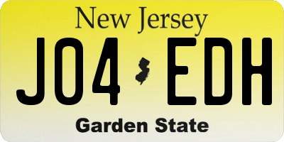 NJ license plate J04EDH