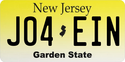 NJ license plate J04EIN