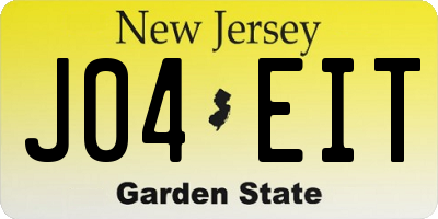 NJ license plate J04EIT