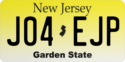 NJ license plate J04EJP
