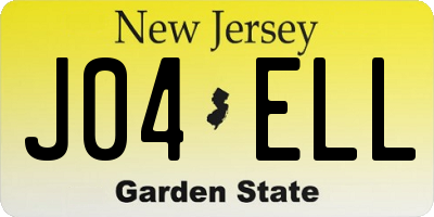 NJ license plate J04ELL