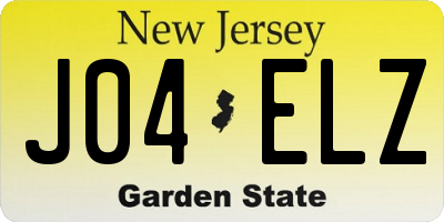 NJ license plate J04ELZ