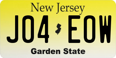 NJ license plate J04EOW