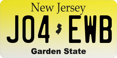NJ license plate J04EWB