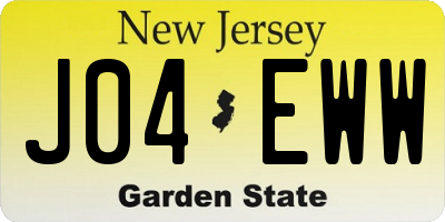 NJ license plate J04EWW