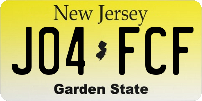 NJ license plate J04FCF