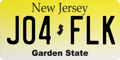 NJ license plate J04FLK