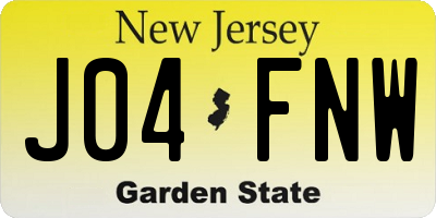 NJ license plate J04FNW