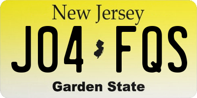 NJ license plate J04FQS