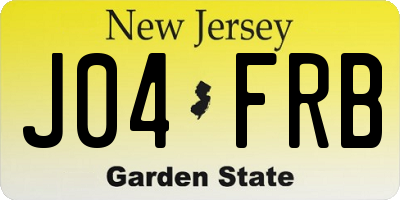 NJ license plate J04FRB