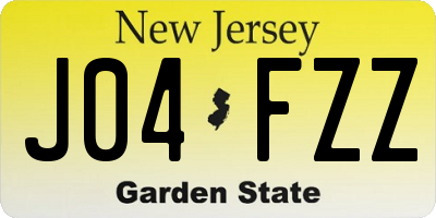 NJ license plate J04FZZ