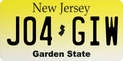 NJ license plate J04GIW
