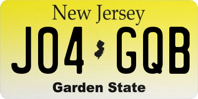 NJ license plate J04GQB