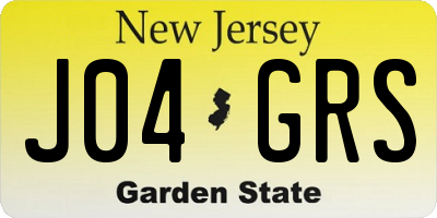 NJ license plate J04GRS
