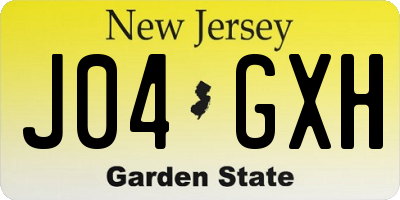NJ license plate J04GXH