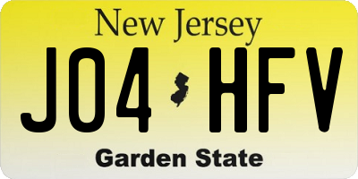 NJ license plate J04HFV
