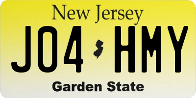 NJ license plate J04HMY