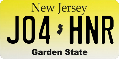 NJ license plate J04HNR