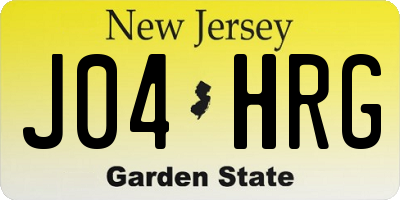 NJ license plate J04HRG