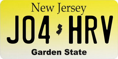 NJ license plate J04HRV