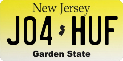 NJ license plate J04HUF