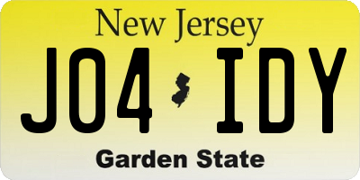NJ license plate J04IDY