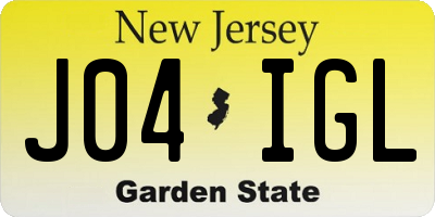 NJ license plate J04IGL