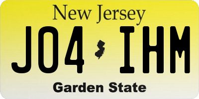 NJ license plate J04IHM