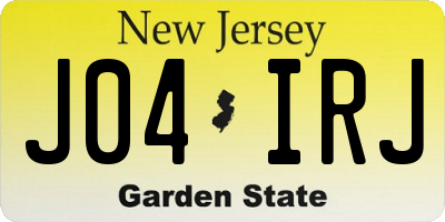 NJ license plate J04IRJ