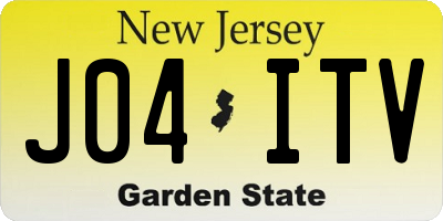 NJ license plate J04ITV