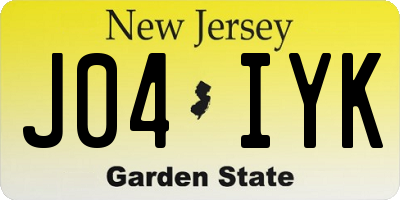 NJ license plate J04IYK