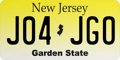 NJ license plate J04JGO