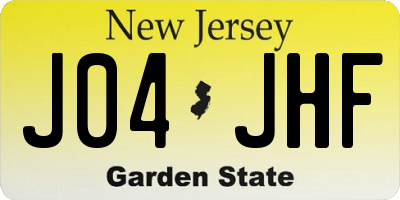 NJ license plate J04JHF