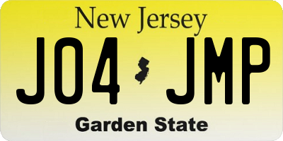 NJ license plate J04JMP
