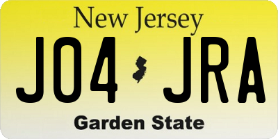 NJ license plate J04JRA