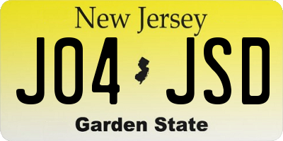 NJ license plate J04JSD