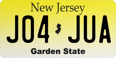 NJ license plate J04JUA