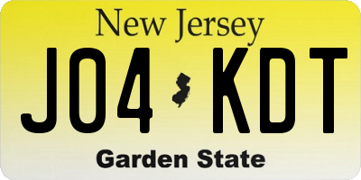 NJ license plate J04KDT