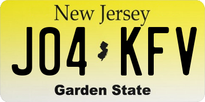 NJ license plate J04KFV