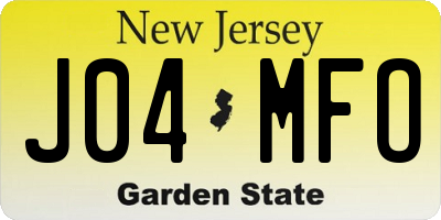 NJ license plate J04MFO