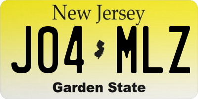 NJ license plate J04MLZ